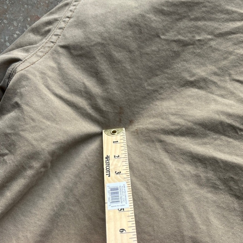 VTG 90s Abercrombie Fitch Mens XL Tan Sherpa Lined Bomber Deck Jacket Distressed - Picture 10 of 10
